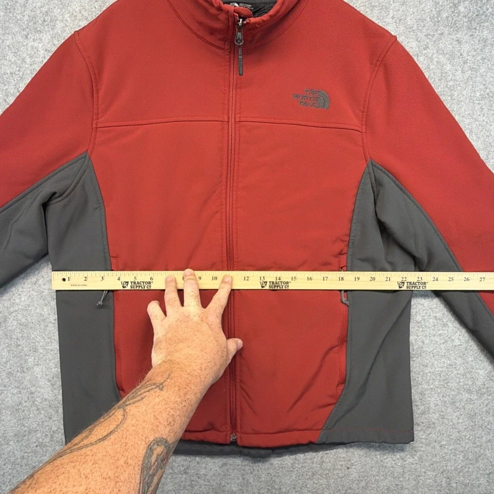 The North Face Windwall Jacket Mens Large Red Sherpa Lined Full Zip Windbreaker